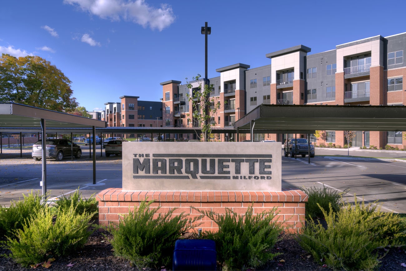 Exterior photo of The Marquette in Milford
